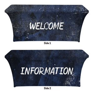 Blue Revival Welcome Information Stretch Table Covers