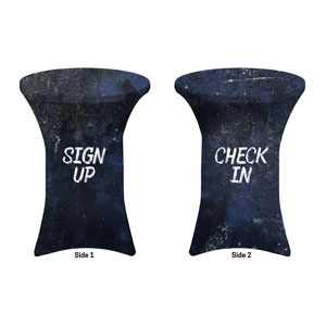 Blue Revival Sign Up Check In Stretch Table Covers